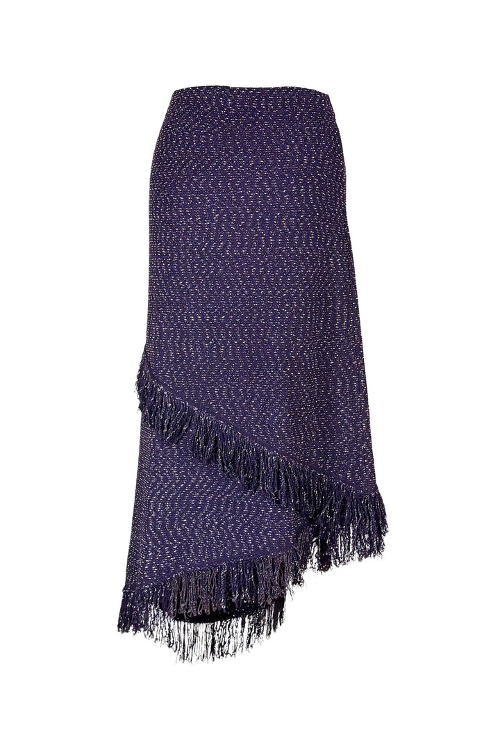 St John Collection Size 16 Tiered Fringe Knit Skirt