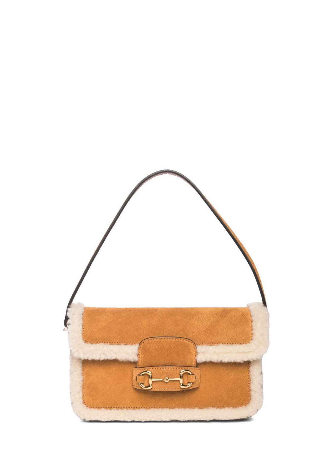 Gucci Suede Shearling Horsebit Mini 1955 Shoulder Bag