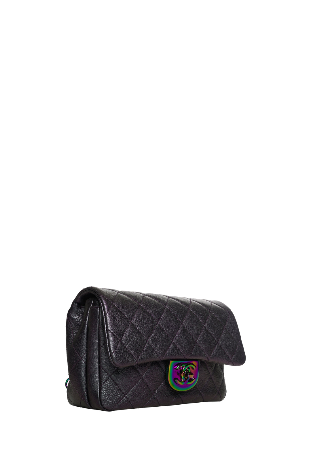 Chanel 2016-2017 Iridescent Quilted Small Double Carry Waist Chain Flap Bag