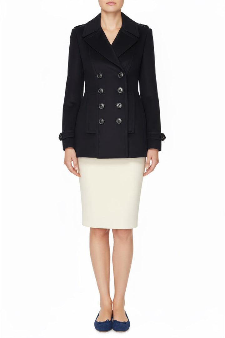 Burberry London Size 2 Double Breasted Wool Blend  Coat