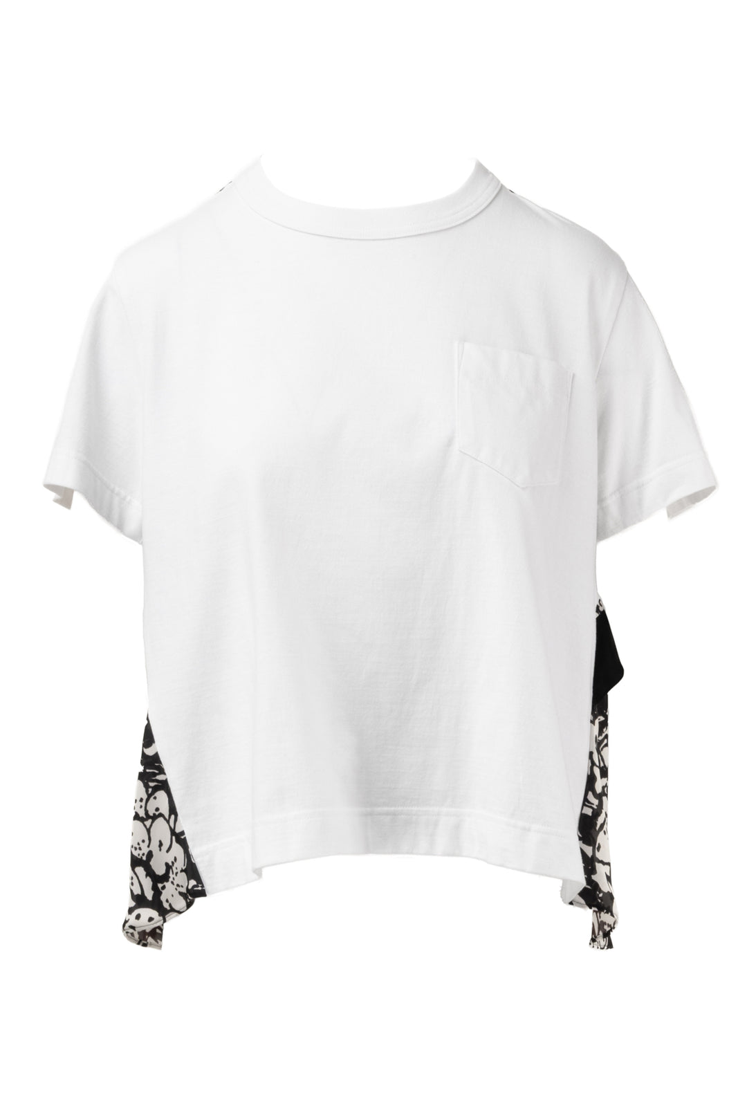 Sacai Size 3 Floral Ruffled Back T-Shirt