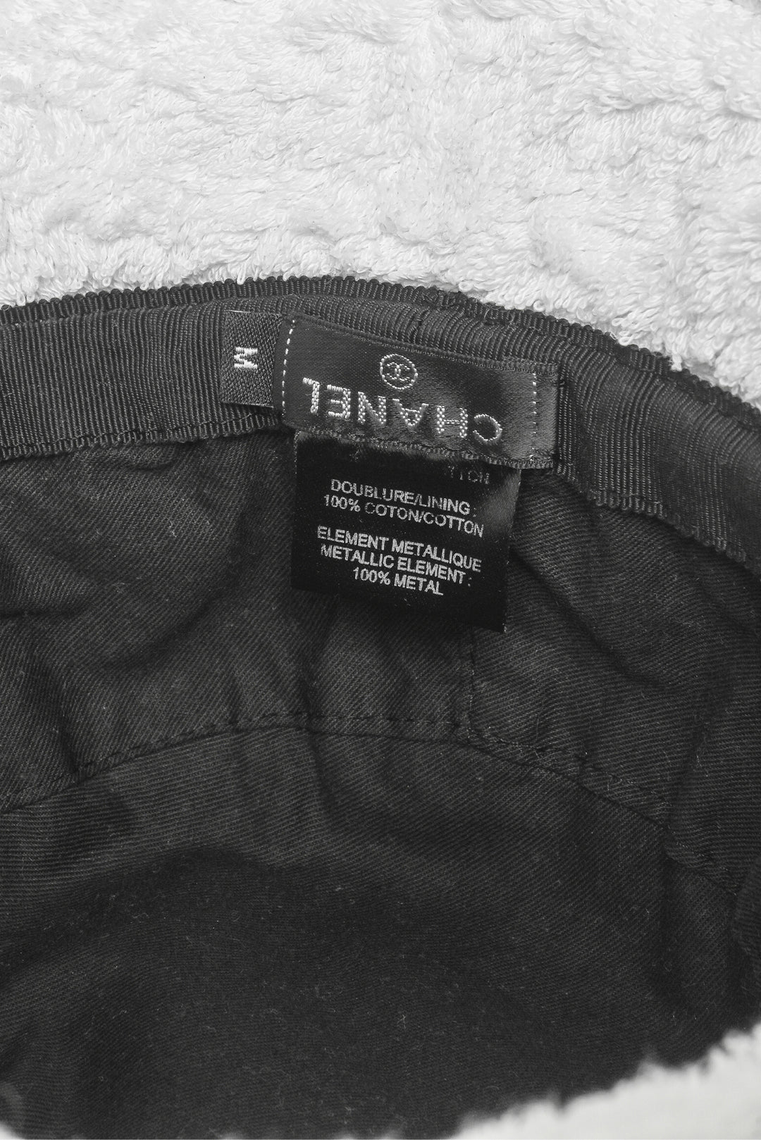 Chanel Size M Terry Cloth CC Bucket Hat