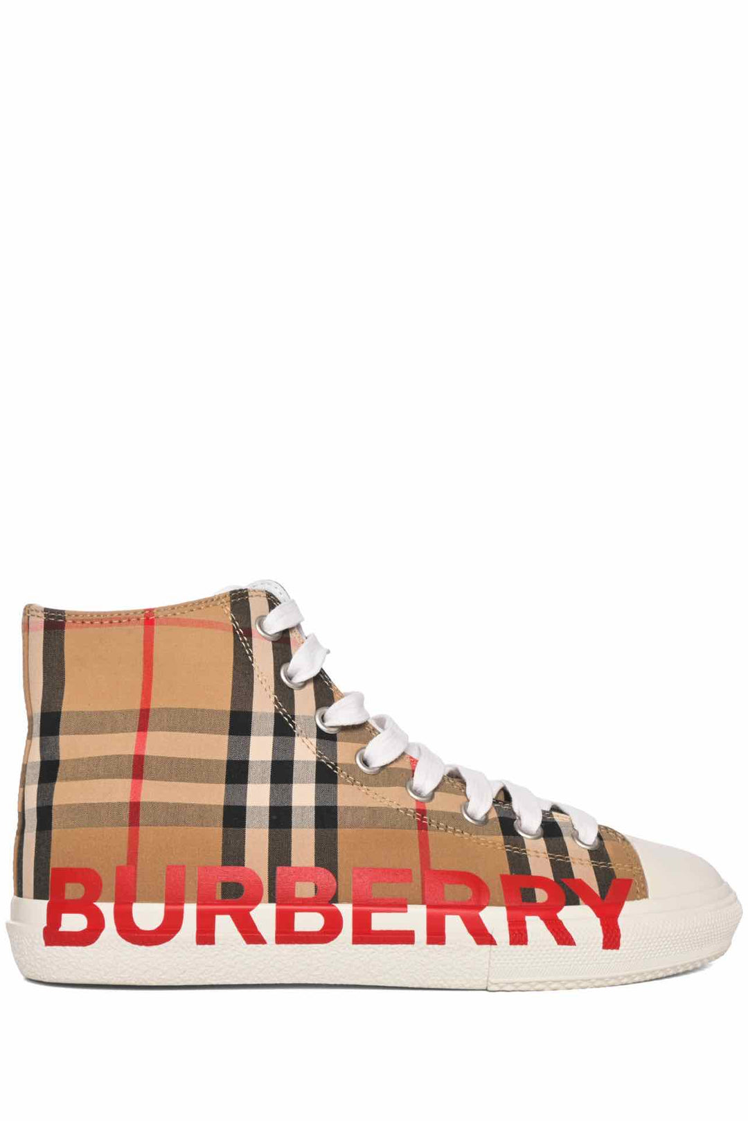 Burberry Size 35 Vintage Check Logo High-top Sneaker