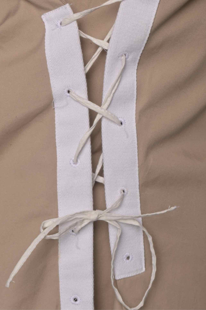 Dries Van Noten Size 10 Lace-Up Cotton-Poplin Shirt