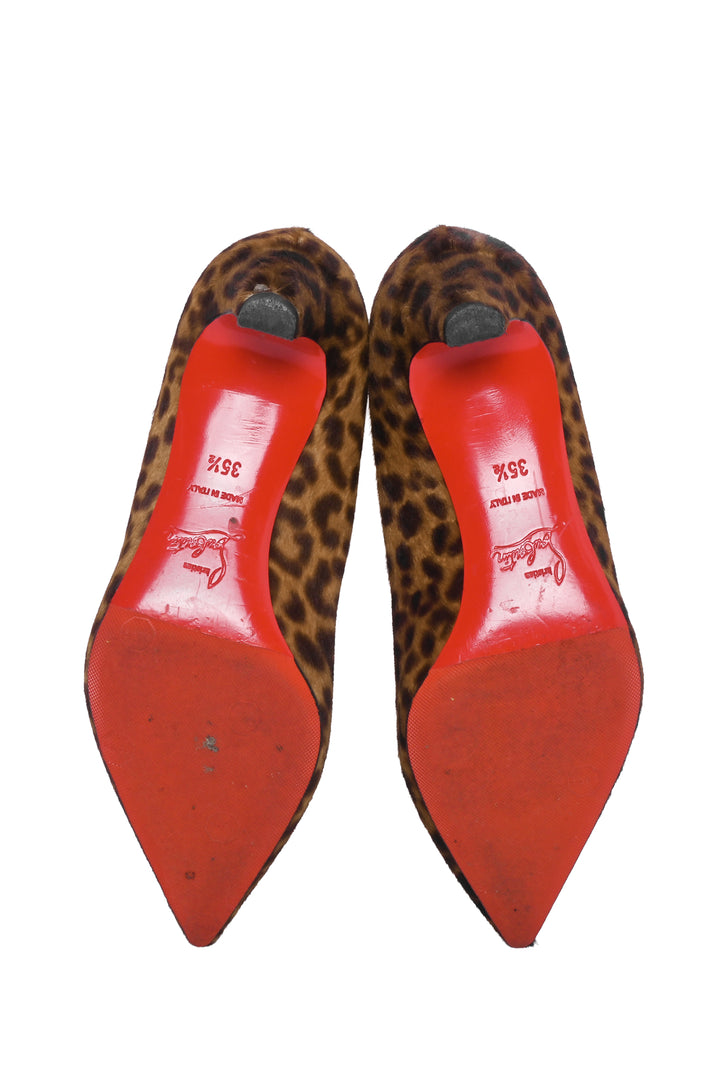 Christian Louboutin Size 35.5 Animal Print Pony Hair Pigalle 45 Pumps