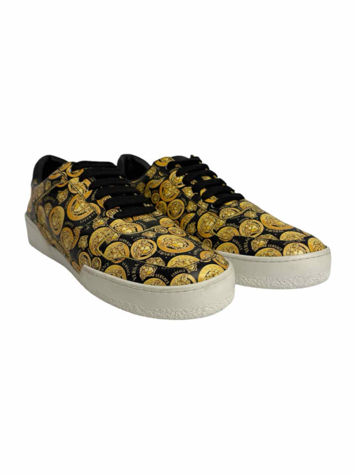 Versace Size 40.5 Men's Medusa Leather Sneakers
