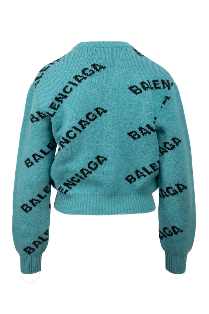 Balenciaga Size 34 2018 All Over Logo Sweater