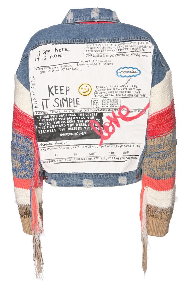 Wren + Glory Size S Simple Thoughts Denim Jacket