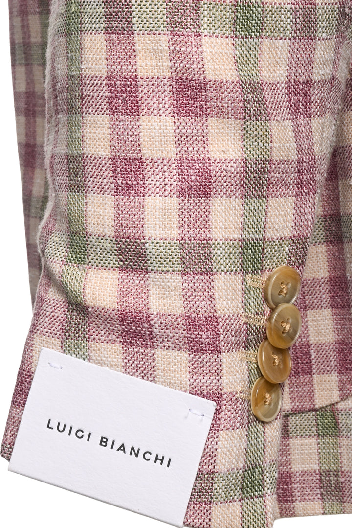 Luigi Bianchi Mantova Size 38 Men's Sartoria Single Breasted Check Blazer