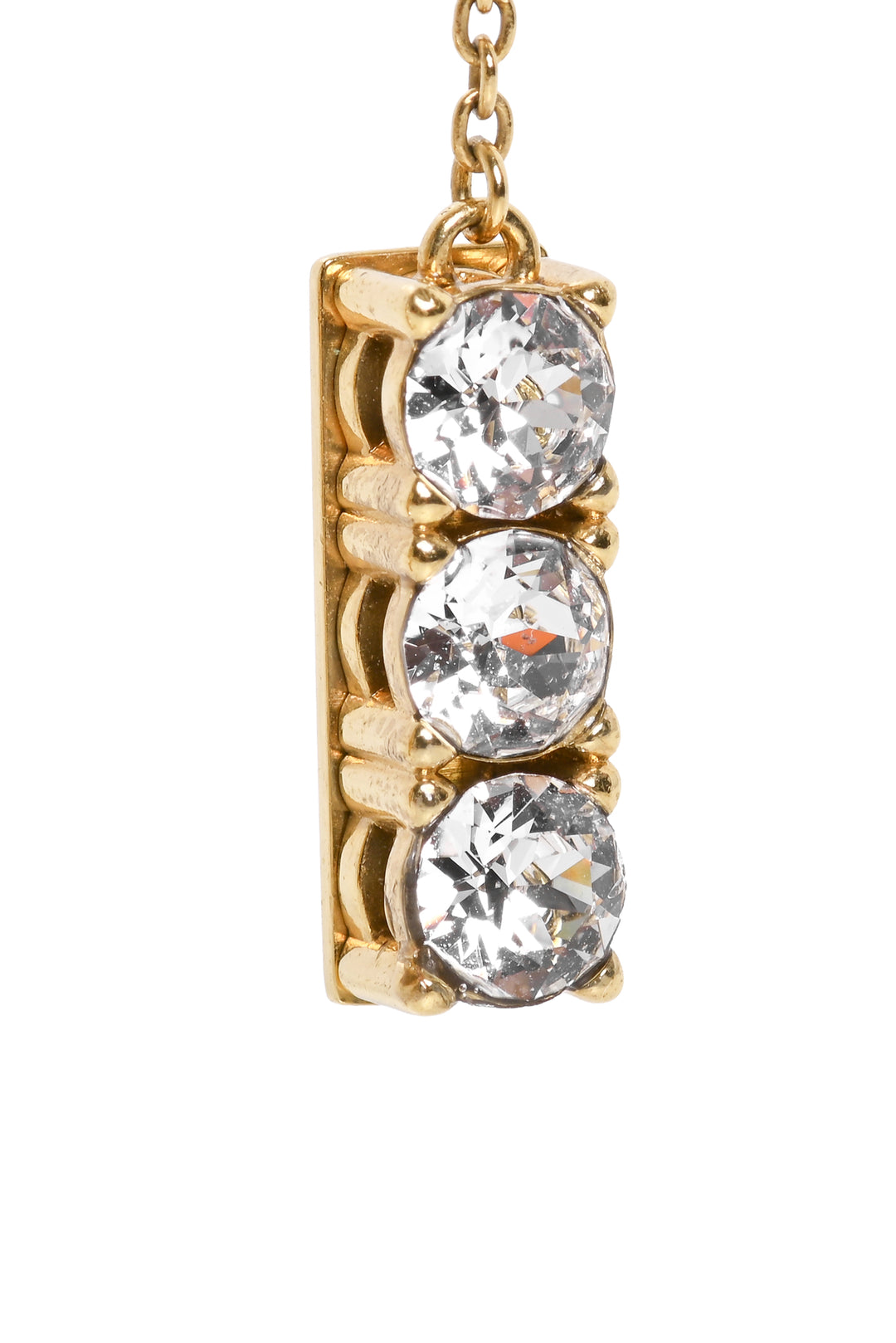 Miu Miu Crystal Logo Embellished Drop Earrings