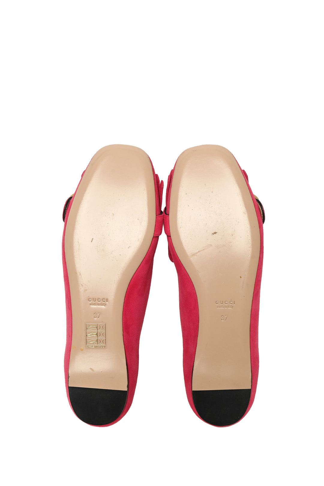 Gucci Size 37 GG Marmont Suede Fringe Flats