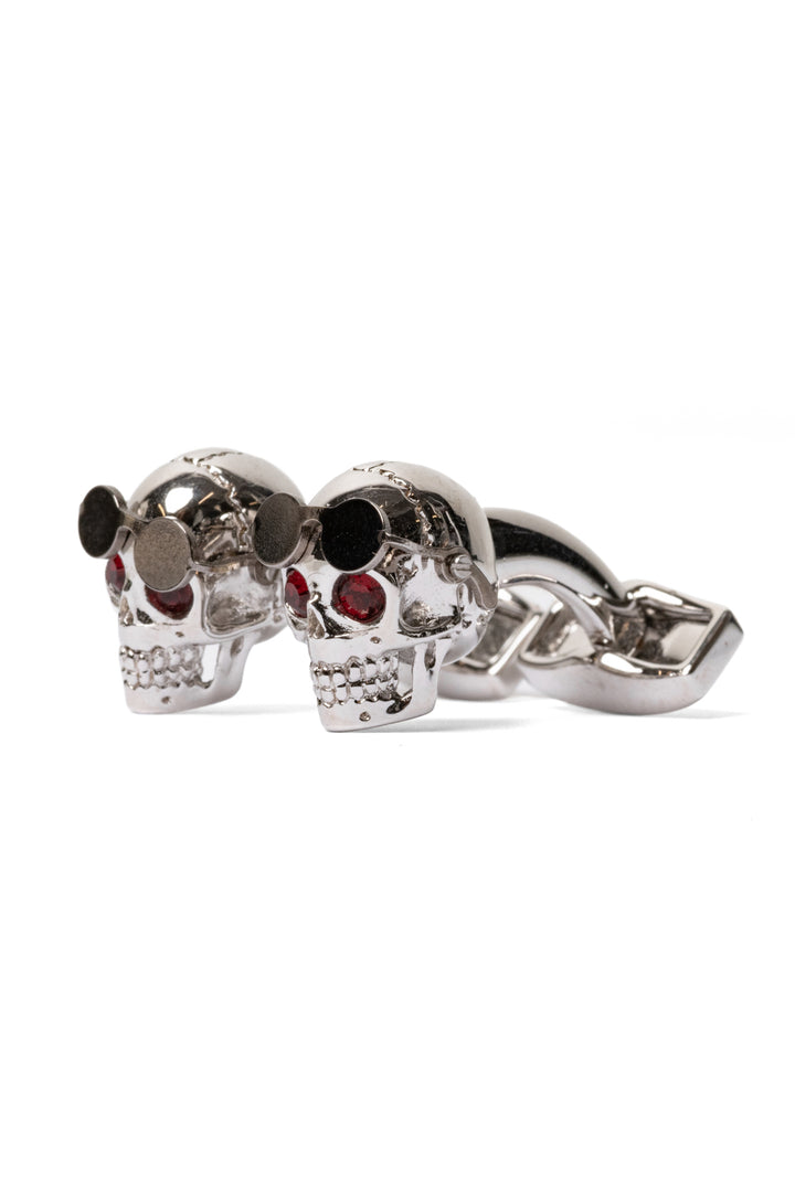 Tateossian Rhodium-Plated Skull Cufflinks