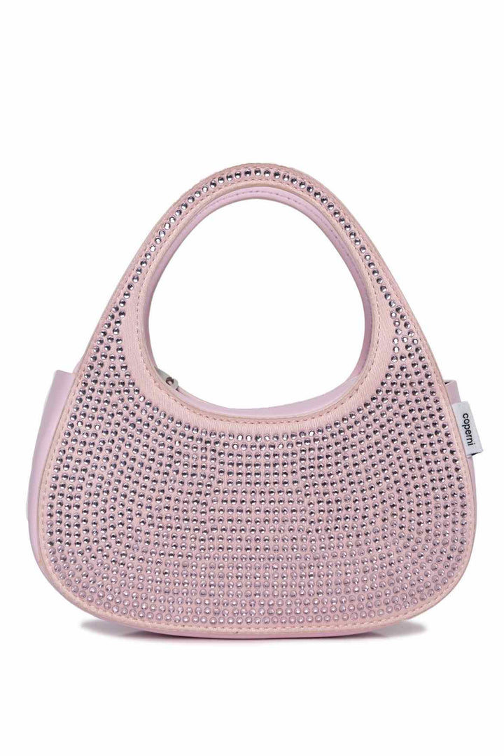 Coperni Pink Crystal Micro Baguette Swipe Shoulder Bag