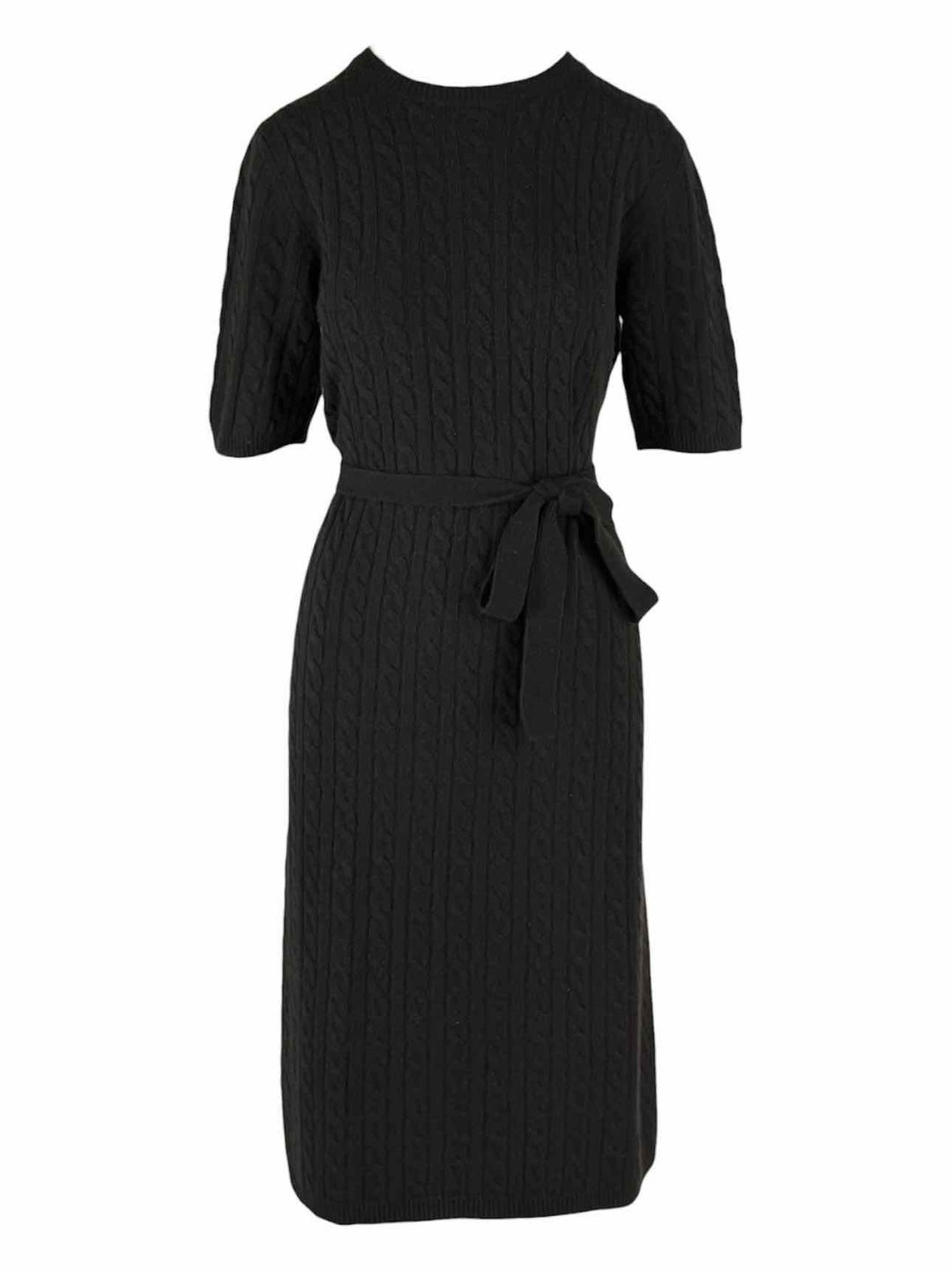 Max Mara Size XL Wool & Cashmere Cable Knit Short Sleeve Sweater Dress