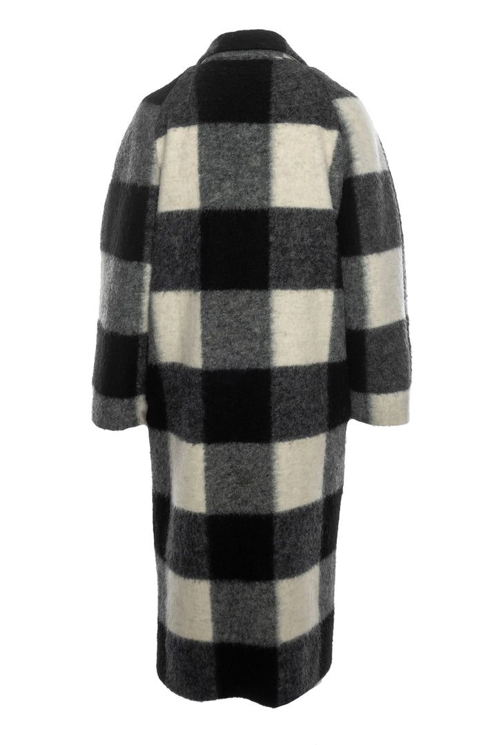 Ganni Size 36 Check Wool Coat