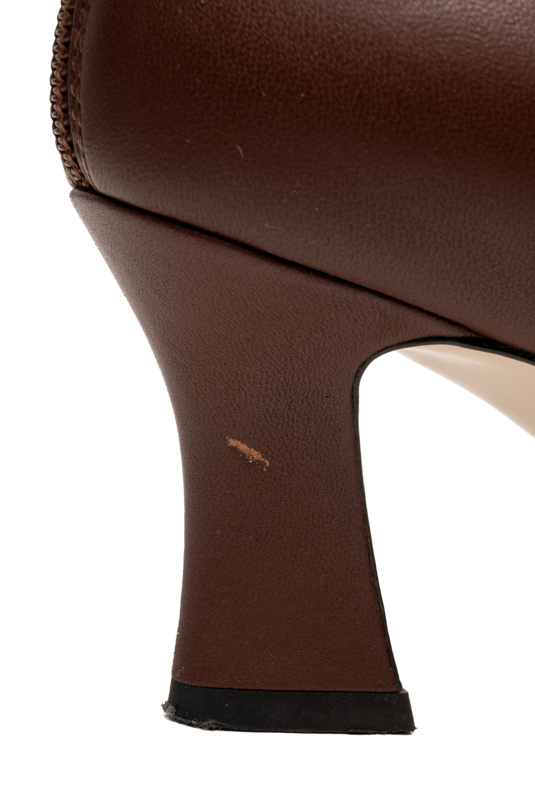 Fendi Size 35.5 Ffreedom Square-toe Leather Ankle Boots