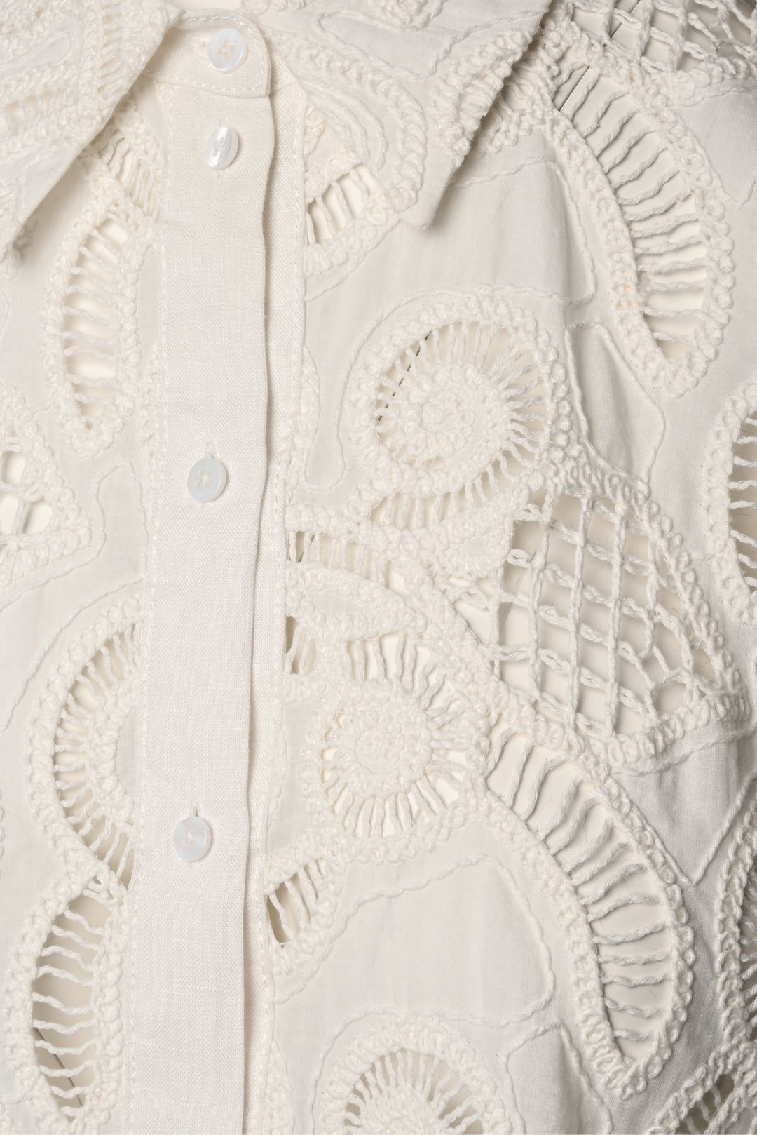 Dorothee Schumacher Size S Generous Gaze Crochet Embroidered Crop Blouse