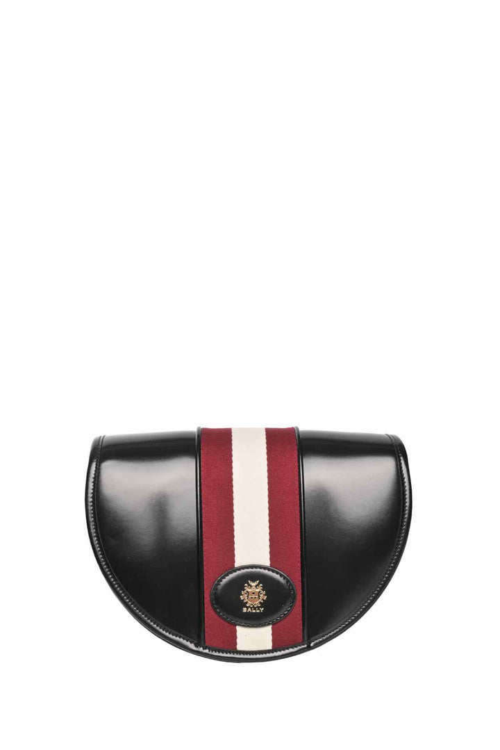 Bally Beckett Webbing Trimmed Glossed Leather Crossbody
