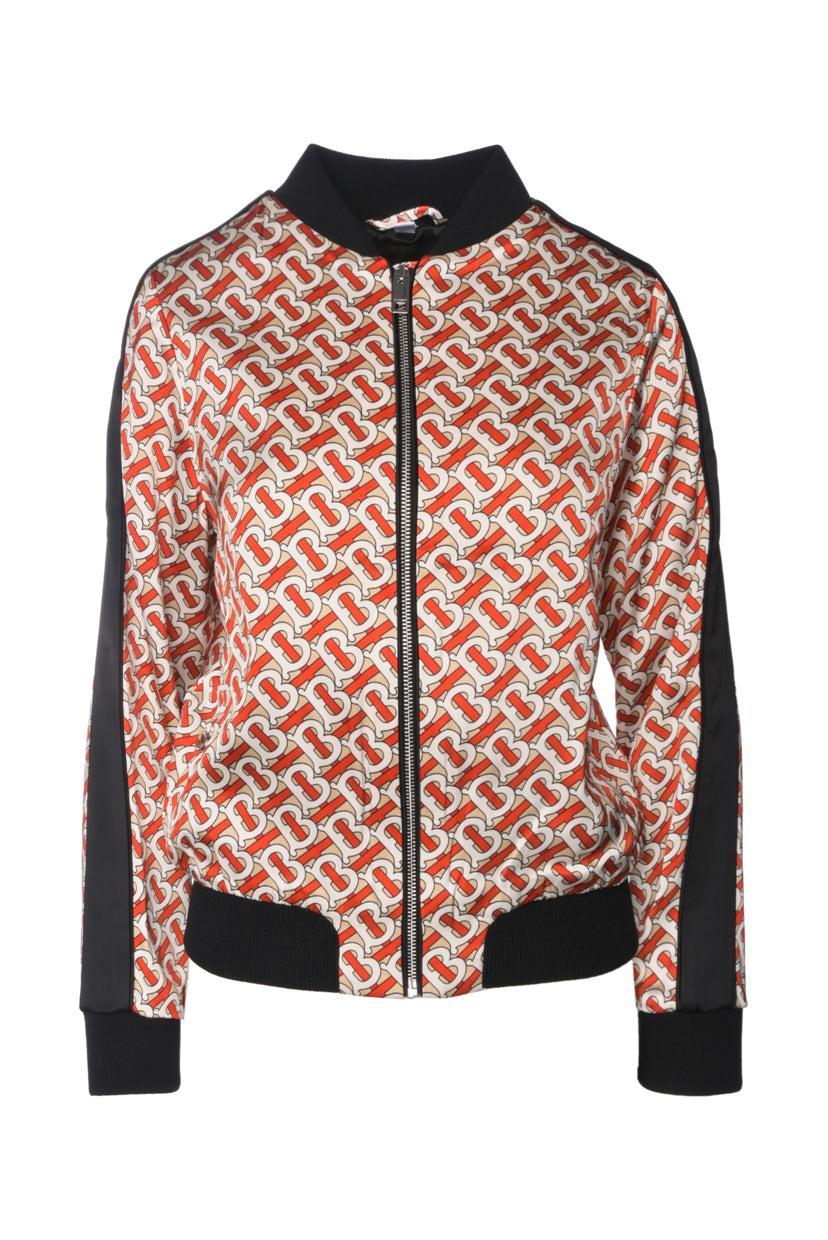 Burberry Size XS Vermillion Monogram Print Bomber Jacket