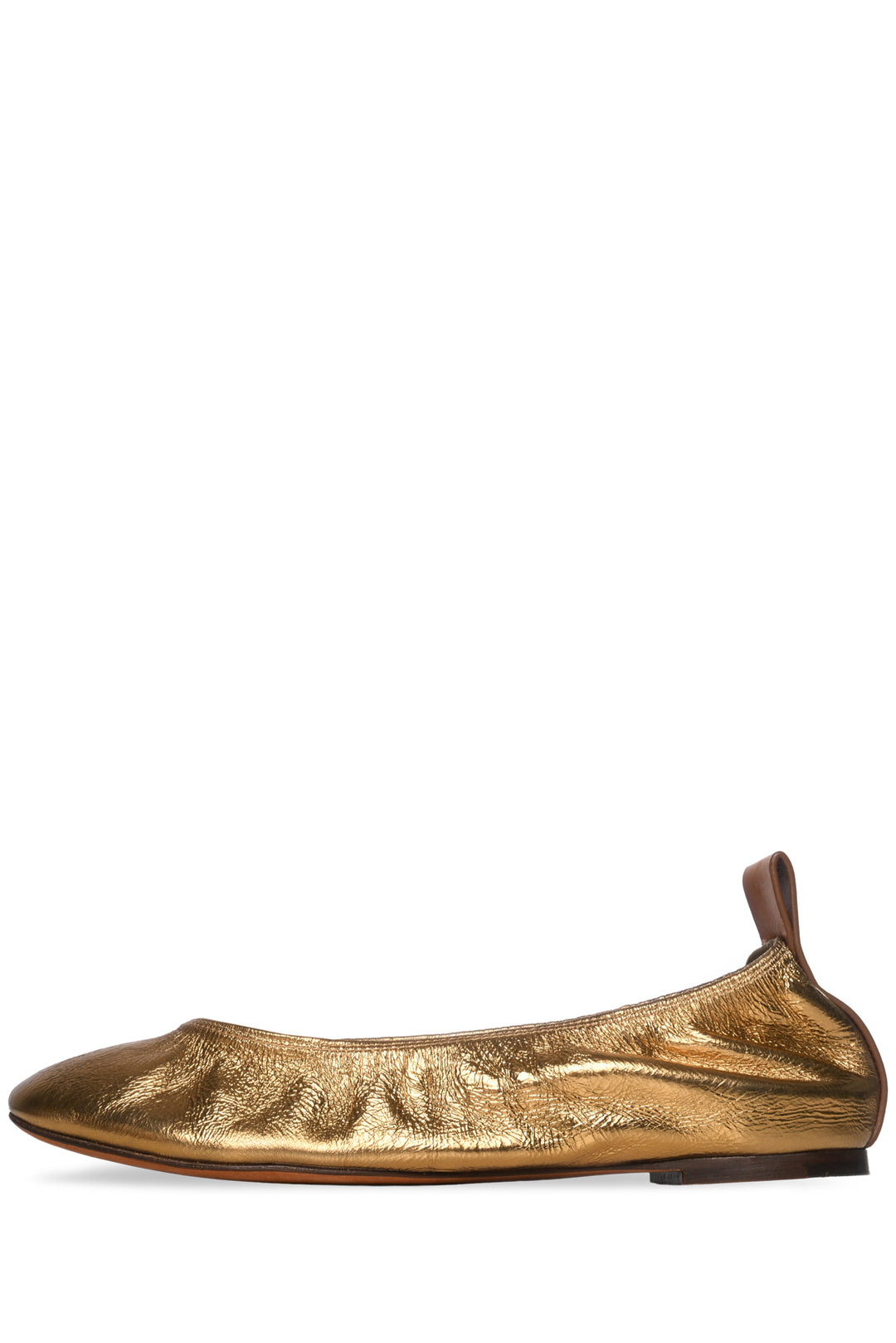 Lanvin Size 36 Metallic Ruched Ballerina Flats