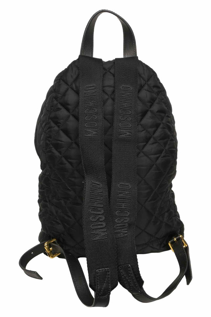 Moschino Quilted Logo Lettering Nylon BackPack