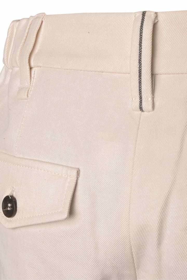 Brunello Cucinelli Size 2 Cropped Cotton & Linen Twill Straight-Leg Pants