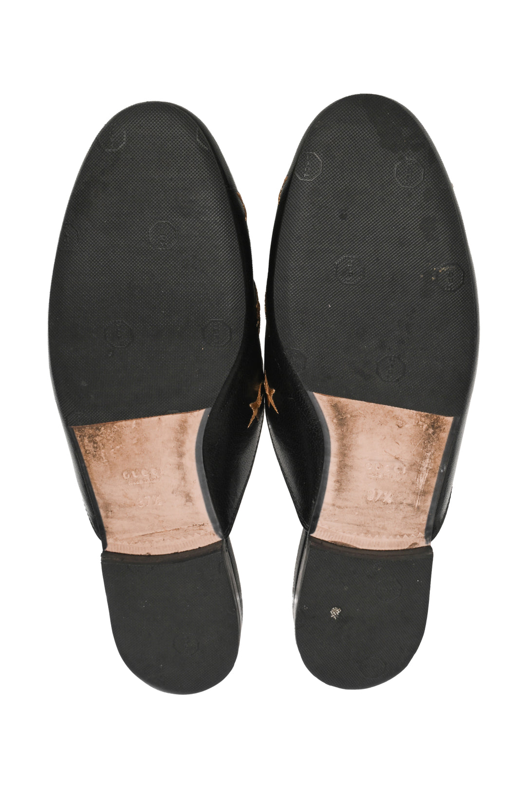 Gucci Size 37.5 Bee Star Embroidered Princetown Slippers