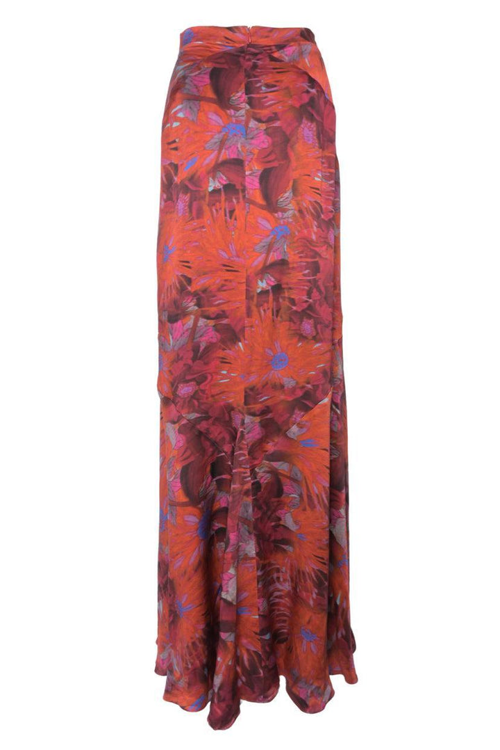 Erdem Size M Printed Silk Maxi Skirt