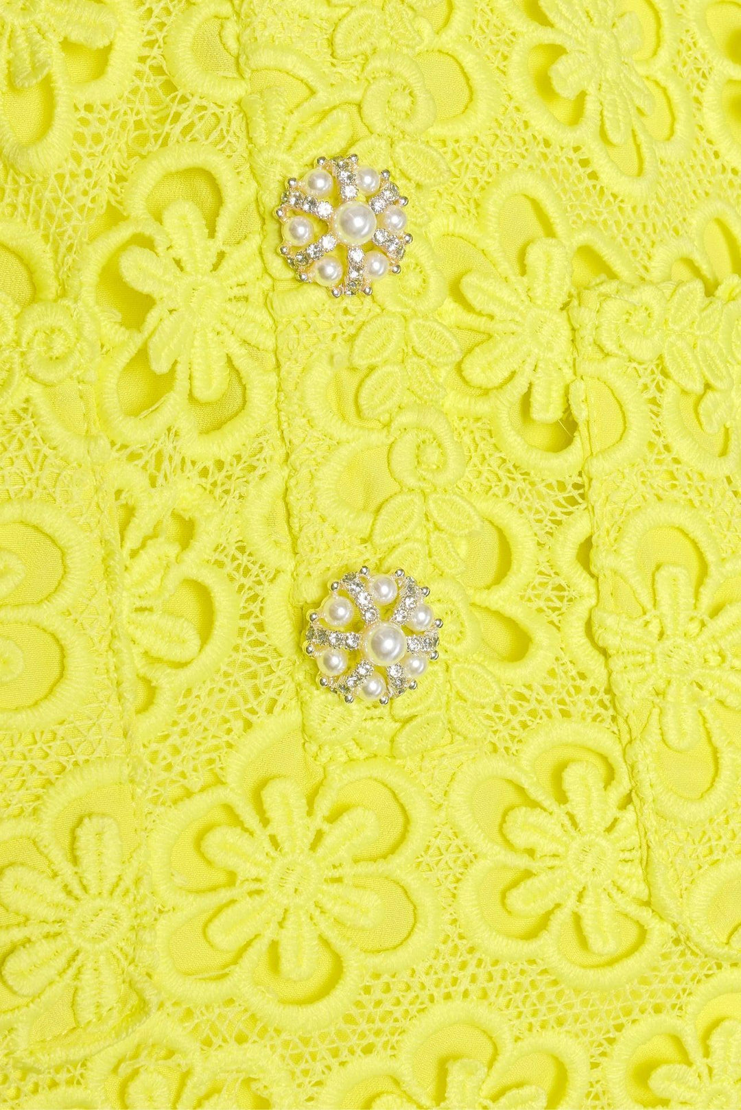 Self Portrait Size 0 Lime Daisy Guipure Mini Dress