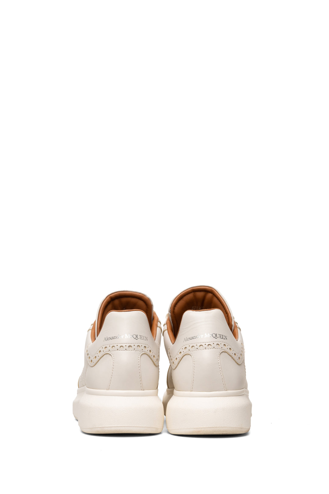 Alexander Mcqueen Size 42.5 Men's Retro Brogue-Detail Leather Sneakers