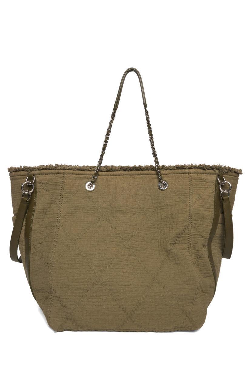 Chanel 2018 Double Face Canvas Deauville Fringe Tote