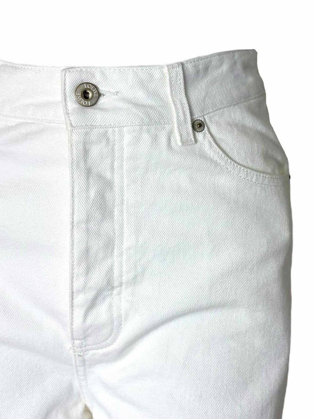 Loewe White Button Fly Wide Leg Size 36 Jeans