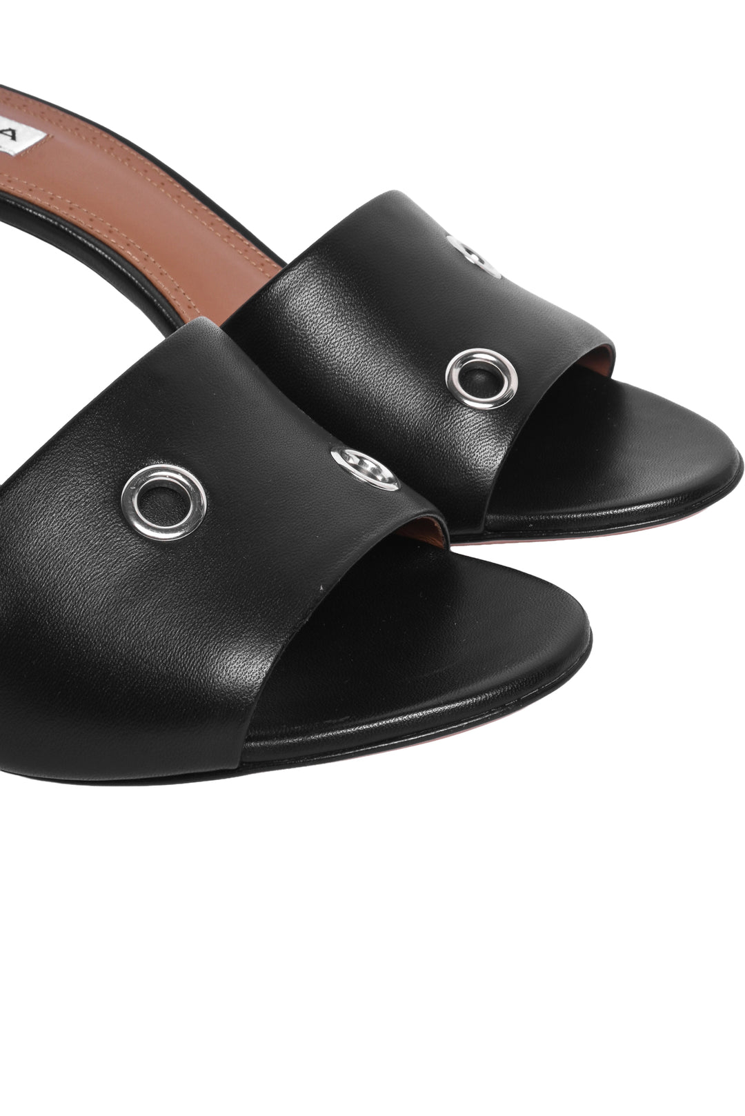 Alaia Size 38.5 Oeillets Grommets Leather Sandals