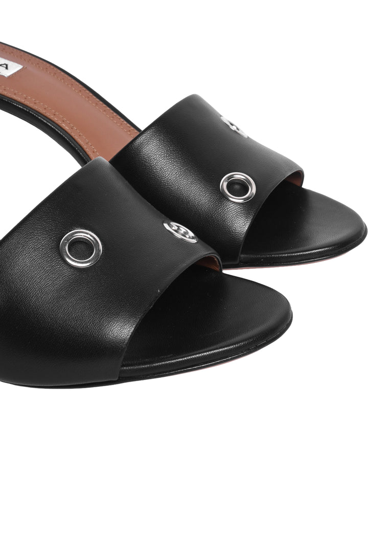 Alaia Size 38.5 Oeillets Grommets Leather Sandals