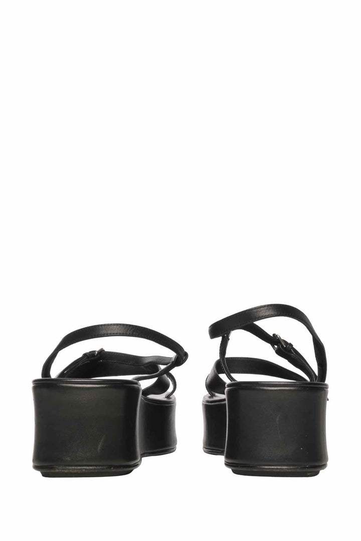 The Row Size 38 Leather Platform Slingback Sandals