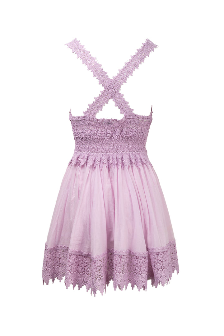 Charo Ruiz Size M Syilvie Guipure Lace-Trimmed Mini Dress
