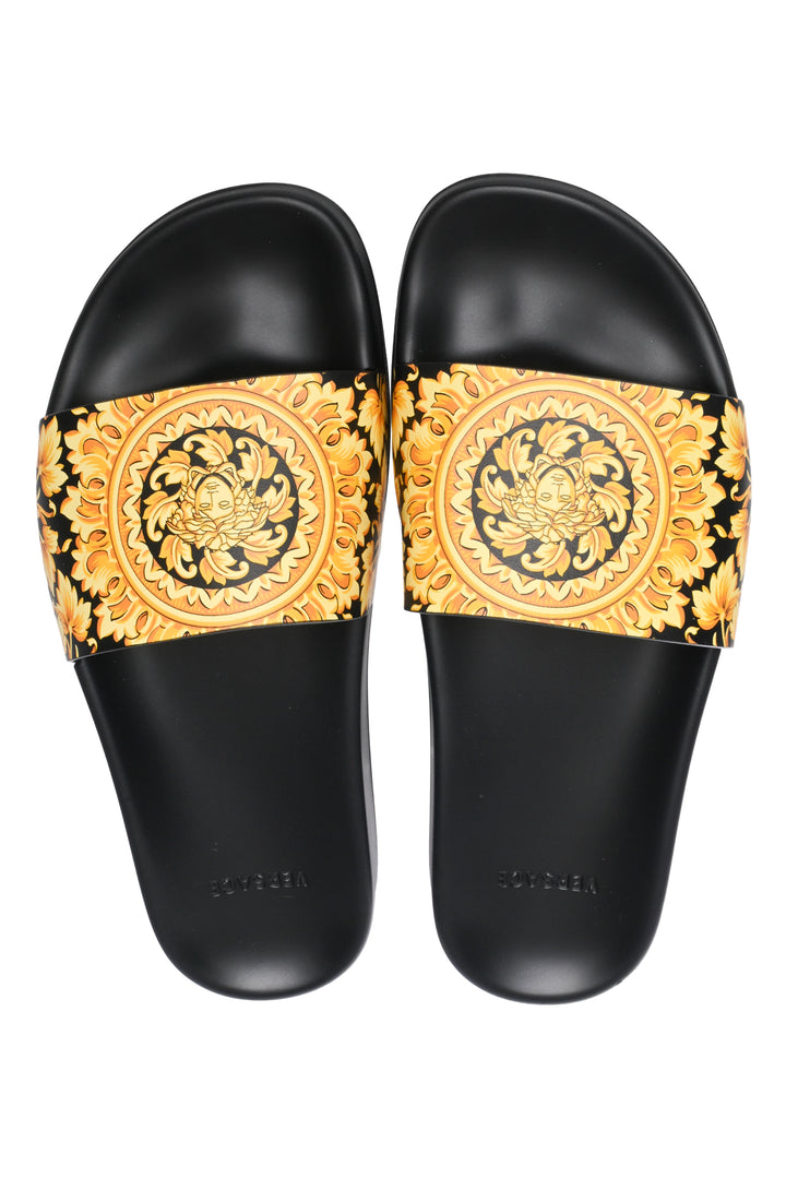 Versace Size 39 Baroque Printed Slip-on Slides