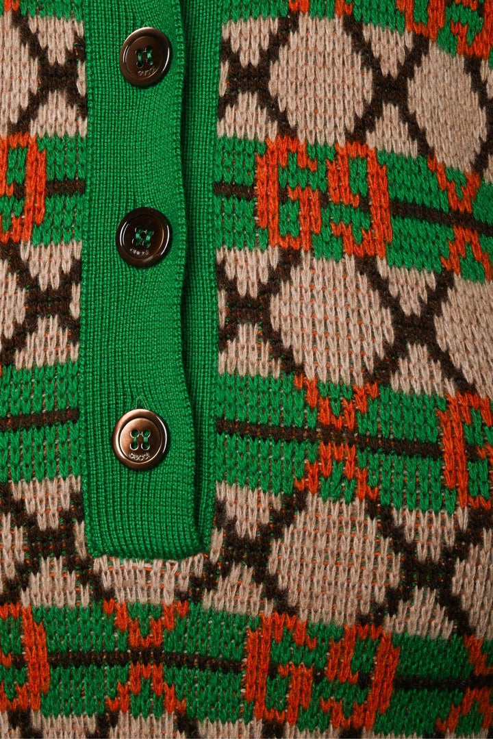 Gucci Size XXS/XS (Youth 10) GG Jacquard Wool Mini Dress