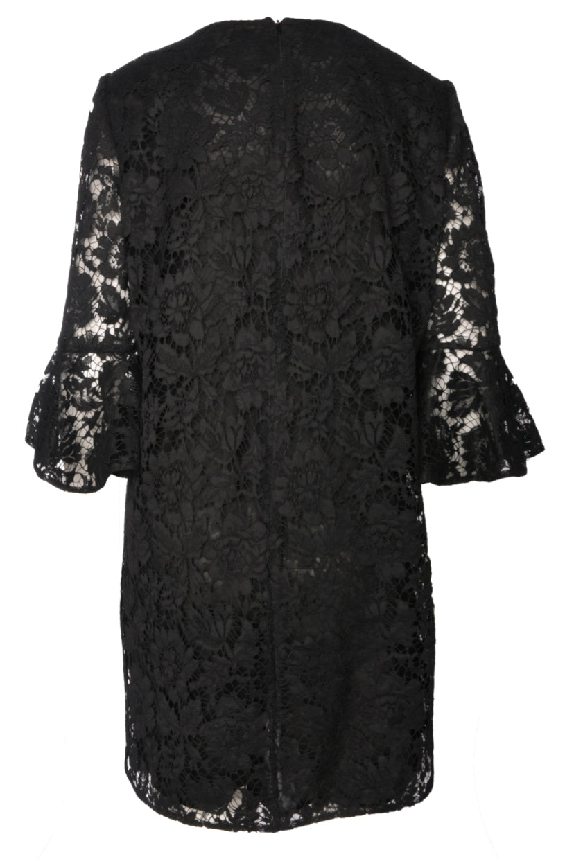 Valentino Size 10 Lace Flutter Sleeve Shift Dress
