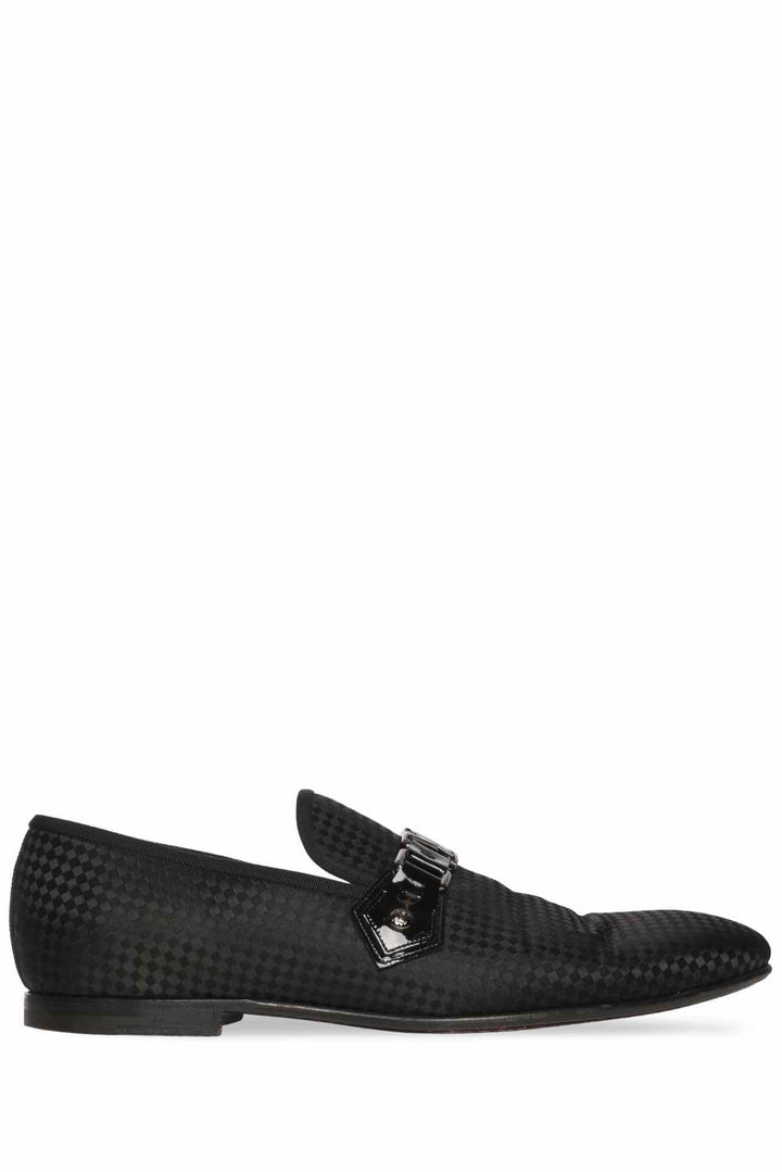 Louis Vuitton Size 9 Men's LV Plaque Satin Slip On Loafers