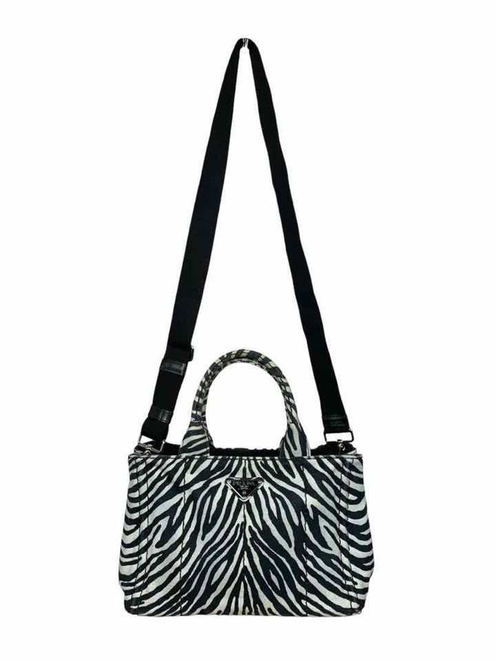 Prada Zebra Print Canapa Tote