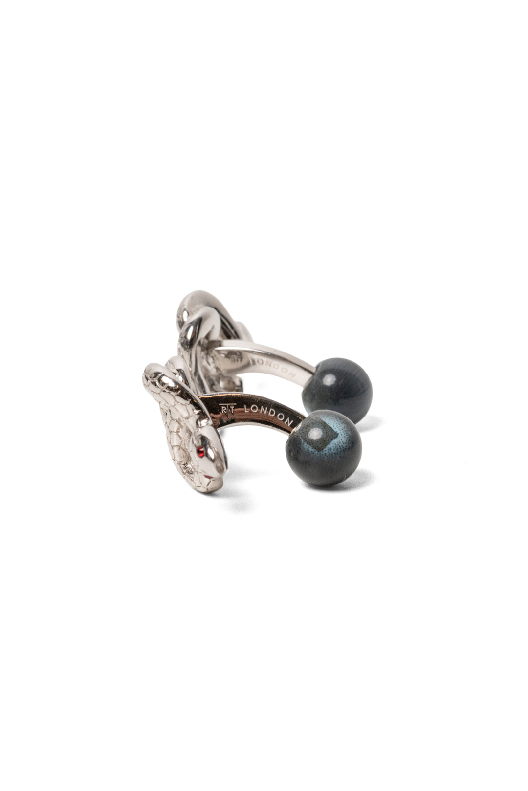 Tateossian Rhodium-Plated Snake Cufflinks