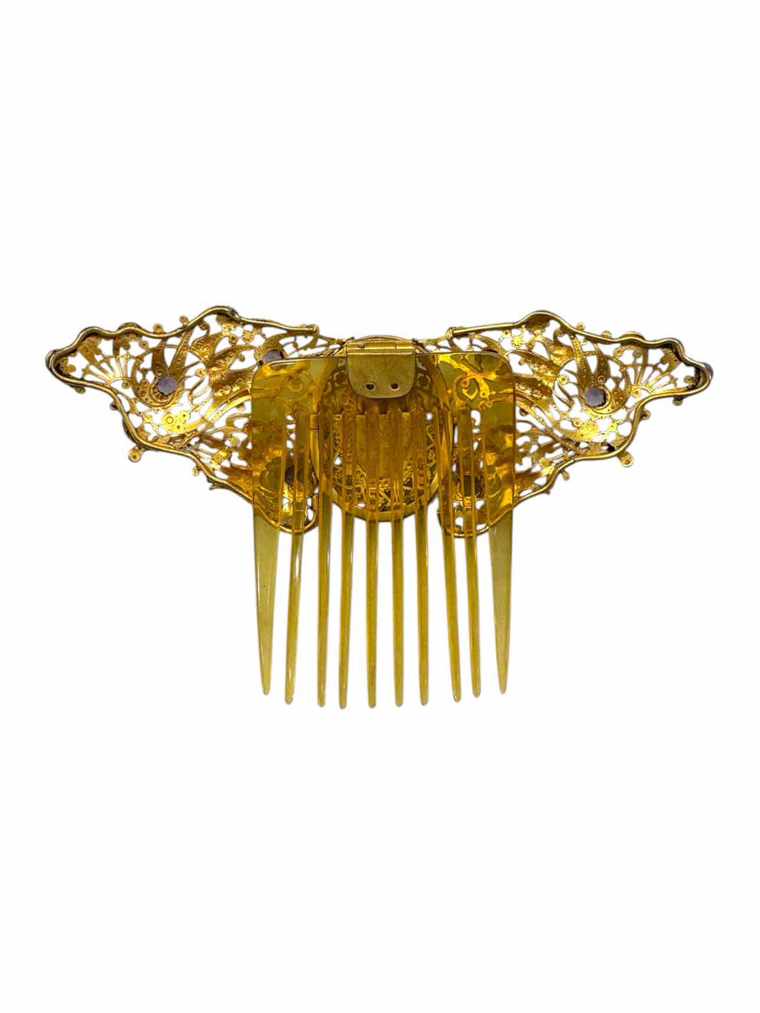 Vintage Gold Plated Hair Comb Misc