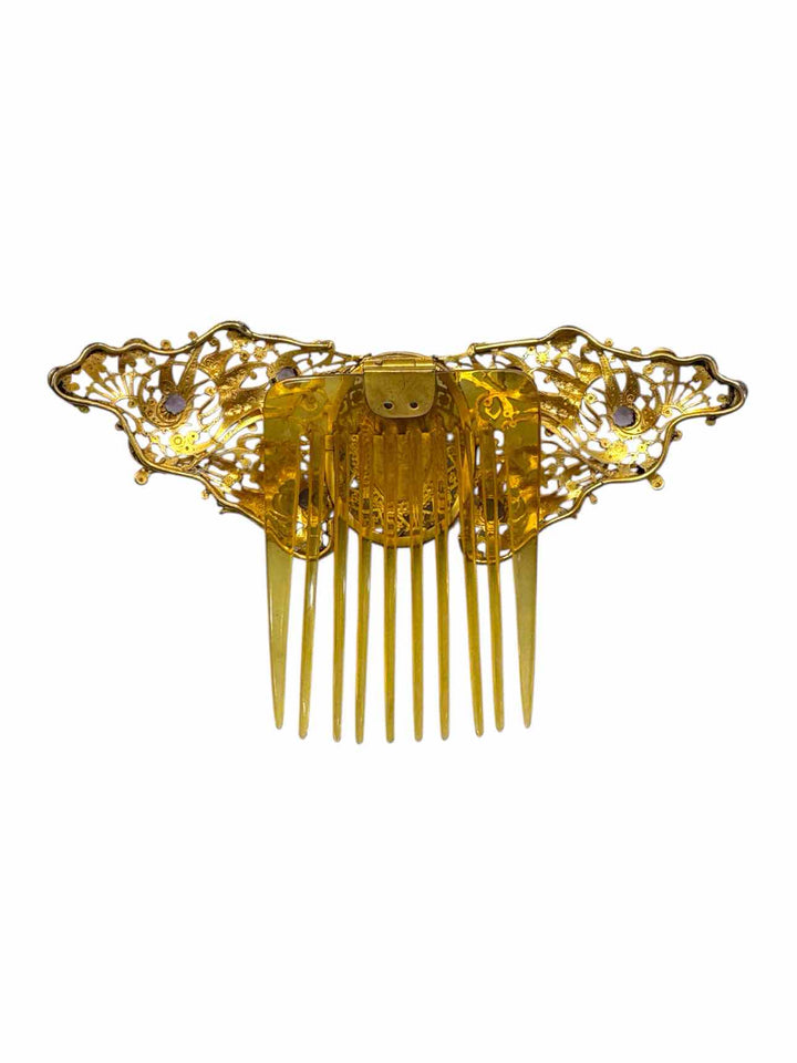 Vintage Gold Plated Hair Comb Misc
