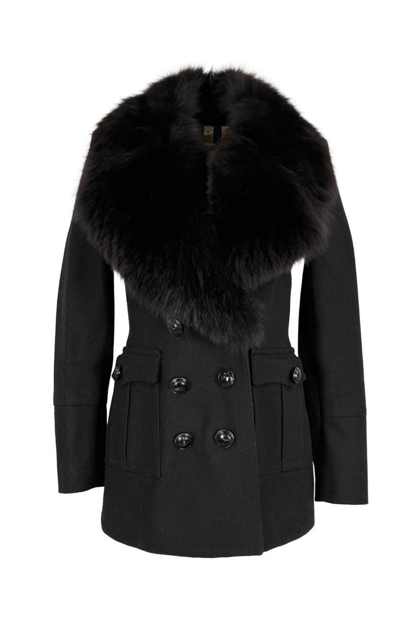 Burberry Size 2 Double Breasted Wool Blend Jacket