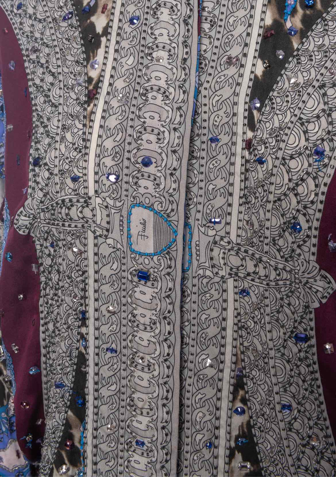 Emilio Pucci Crystal Beaded Silk Size 6 Blouse