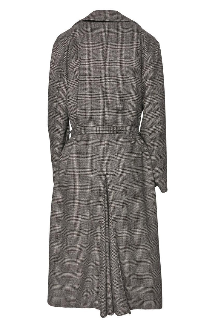 Nili Lotan Size XS Houndstooth Wool-Blend Trench Coat
