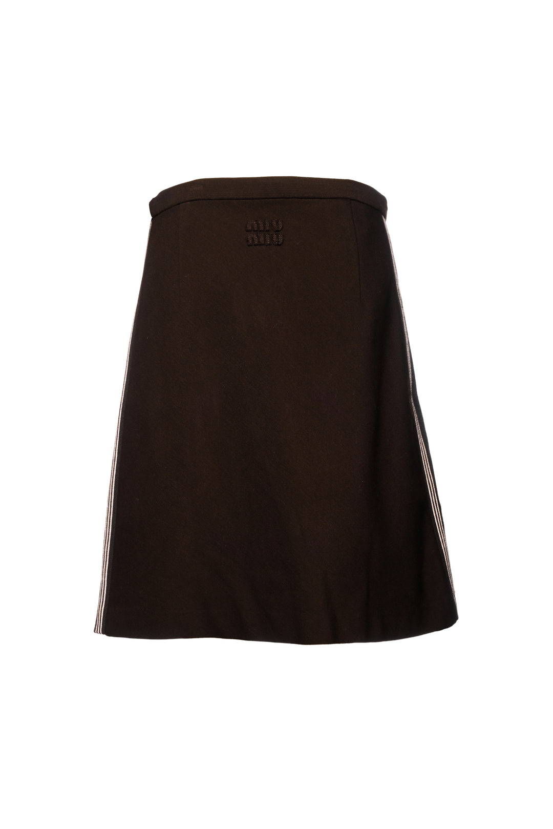 Miu Miu Size XS 2025 Logo Flared Knit Mini Skirt