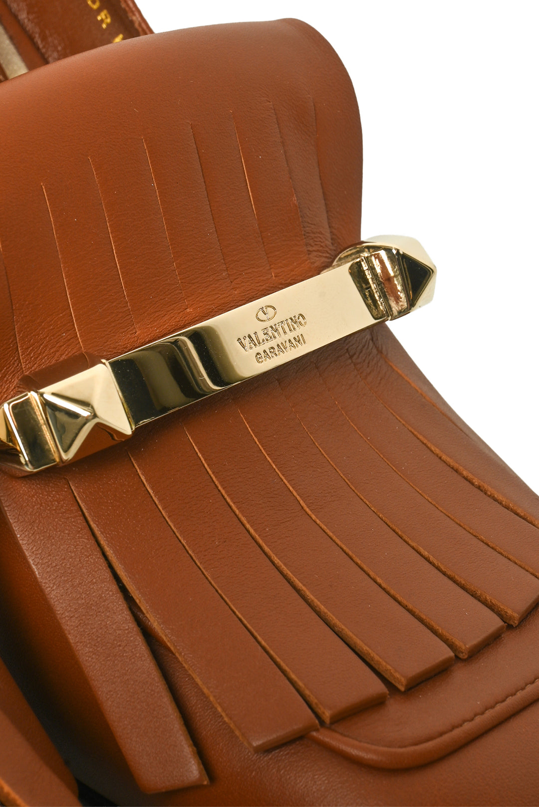 Valentino Size 37.5 Rockstud Uptown Fringe Loafer 90 Pumps