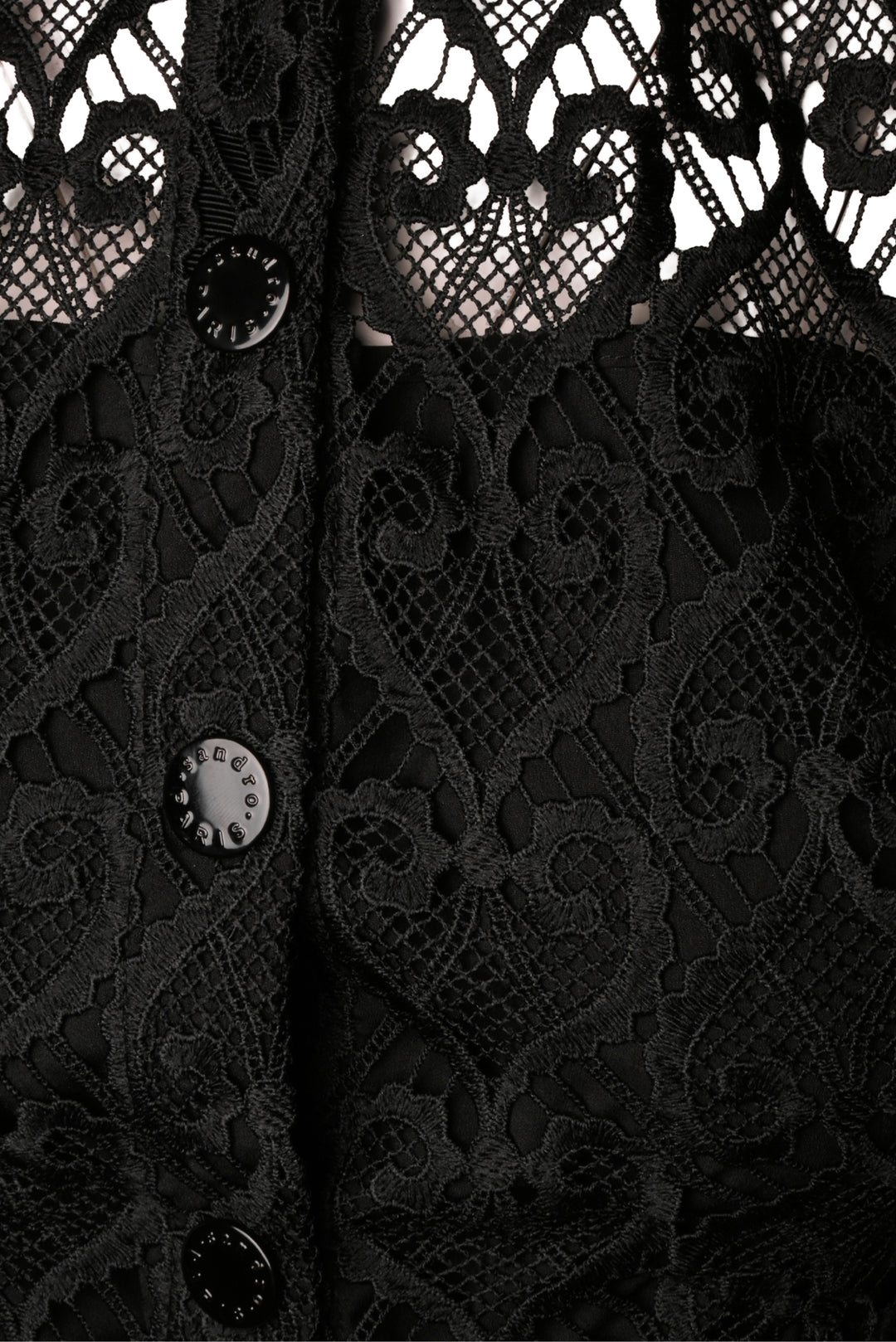 Sandro Size 34 Sylvia Collared Lace Shirt Dress